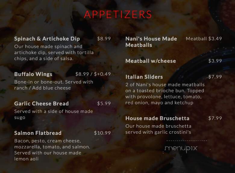 Nicky's Pizza - Kansas City, MO menu_pic