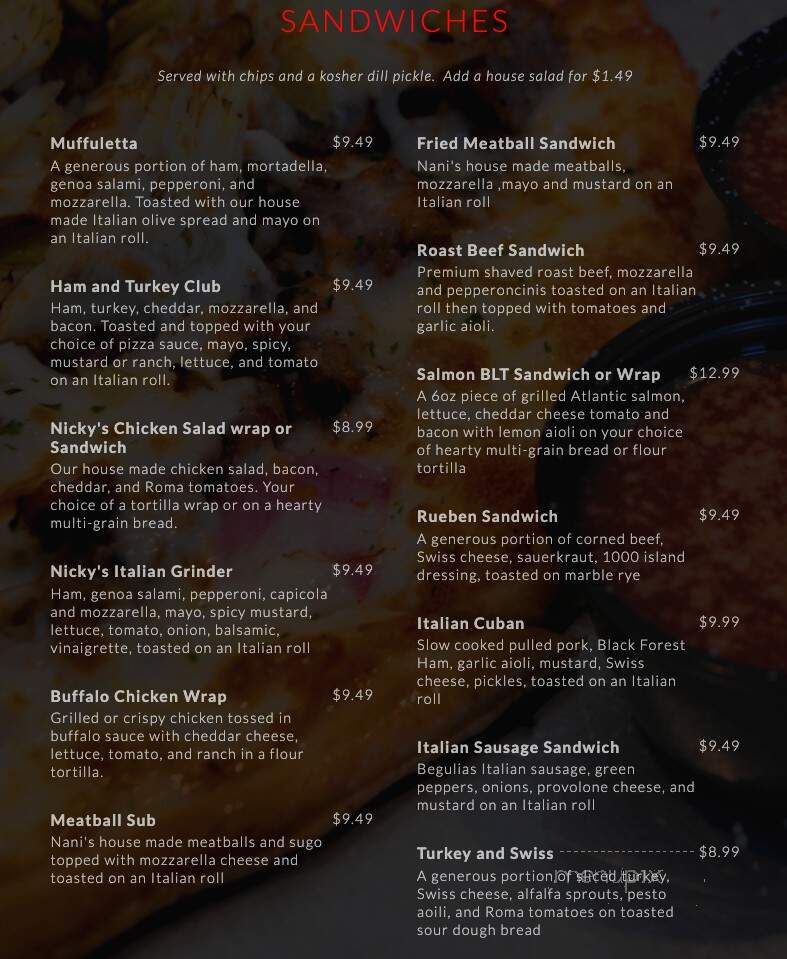 Nicky's Pizza - Kansas City, MO menu_pic