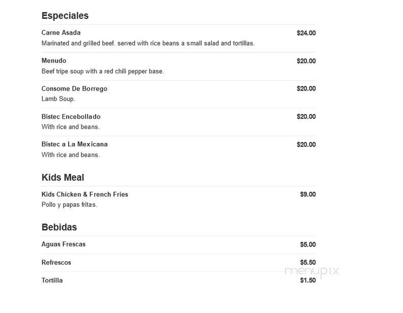 Los Amigos - Myrtle Beach, SC menu_pic