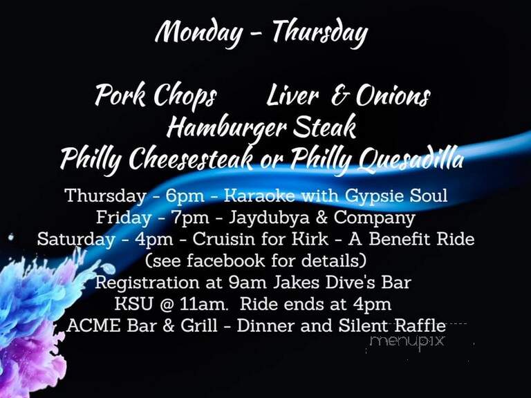 Acme Bar & Grill - Murrells Inlet, SC menu_pic