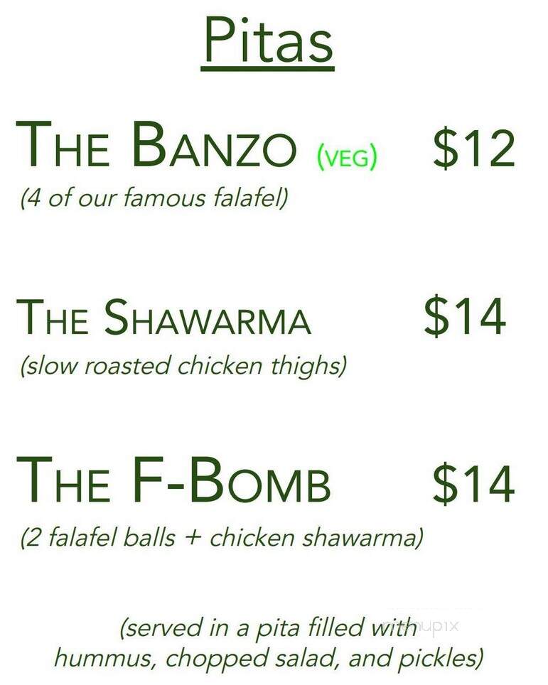 Banzo Restaurant - Madison, WI menu_pic
