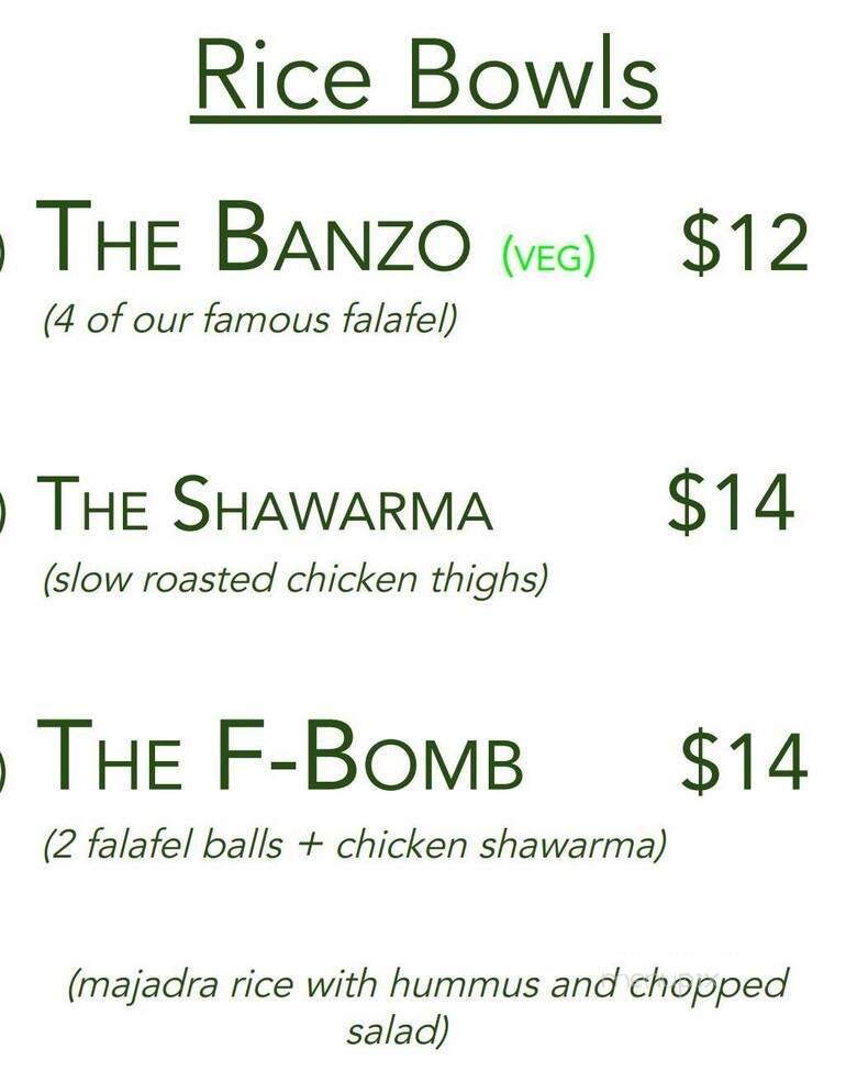 Banzo Restaurant - Madison, WI menu_pic