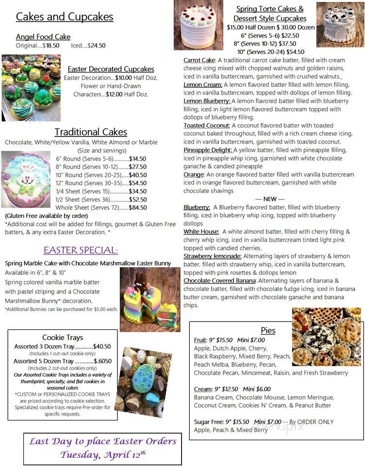 Barton's Flowers and Bake Shop, LLC - Elizabeth, PA menu_pic