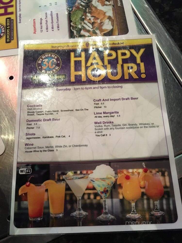Burgers & Beer - La Quinta, CA menu_pic