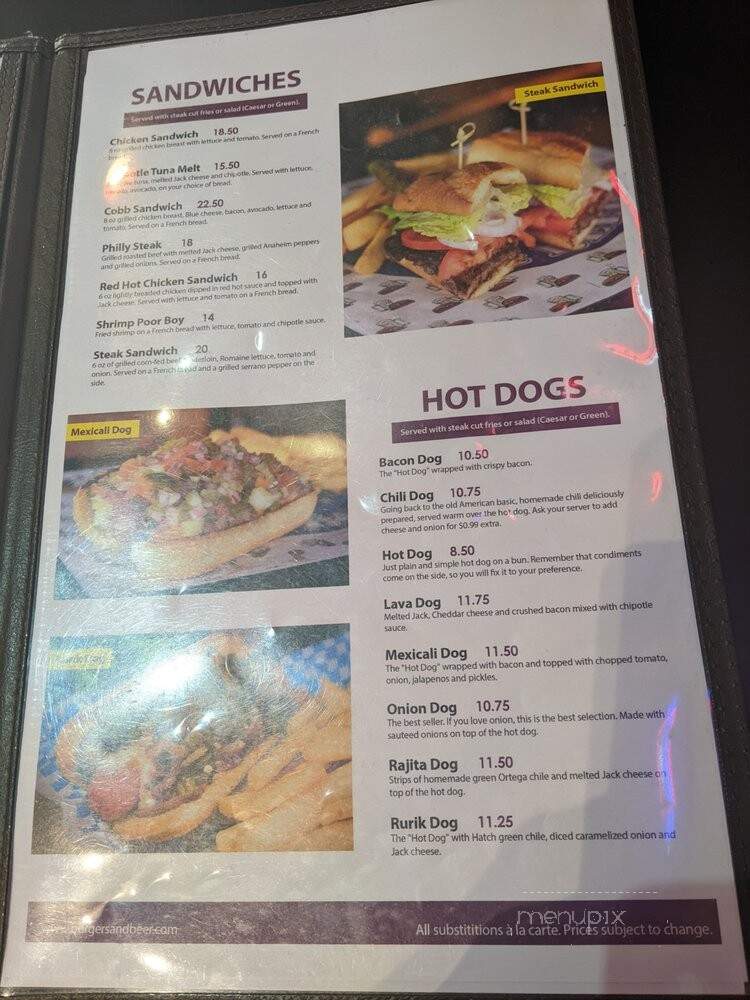 Burgers & Beer - La Quinta, CA menu_pic