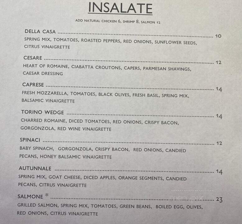 Caffe' Torino in the Foothills - Tucson, AZ menu_pic