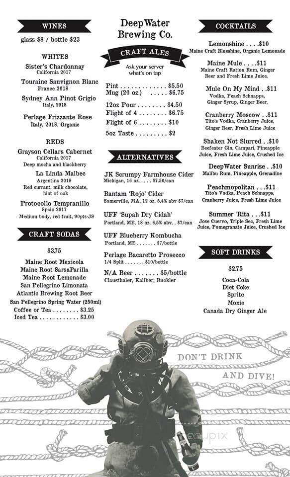 DeepWater Brewing Co. - Blue Hill, ME menu_pic
