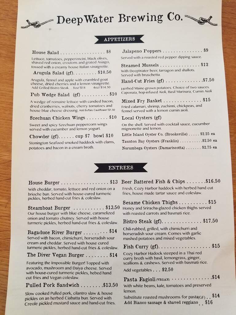 DeepWater Brewing Co. - Blue Hill, ME menu_pic