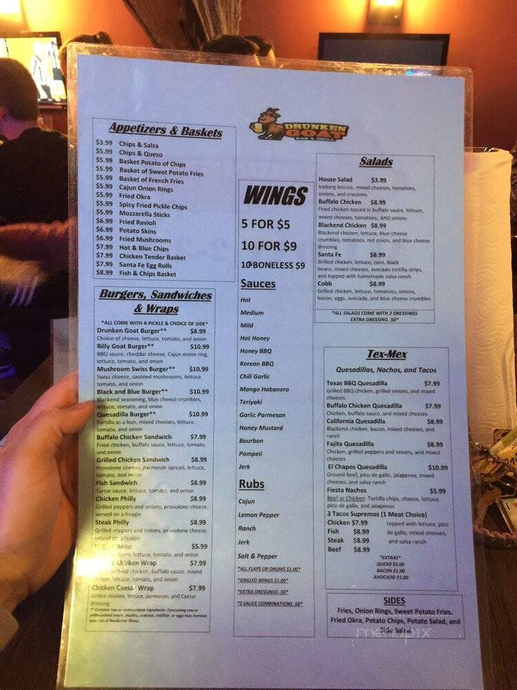 Drunken Goat Bar & Grill - Fort Mill, SC menu_pic