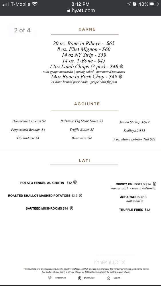 Fiorenzo Italian Steakhouse - Orlando, FL menu_pic