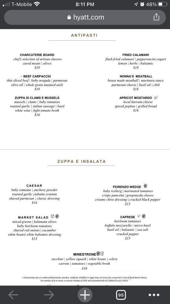 Fiorenzo Italian Steakhouse - Orlando, FL menu_pic