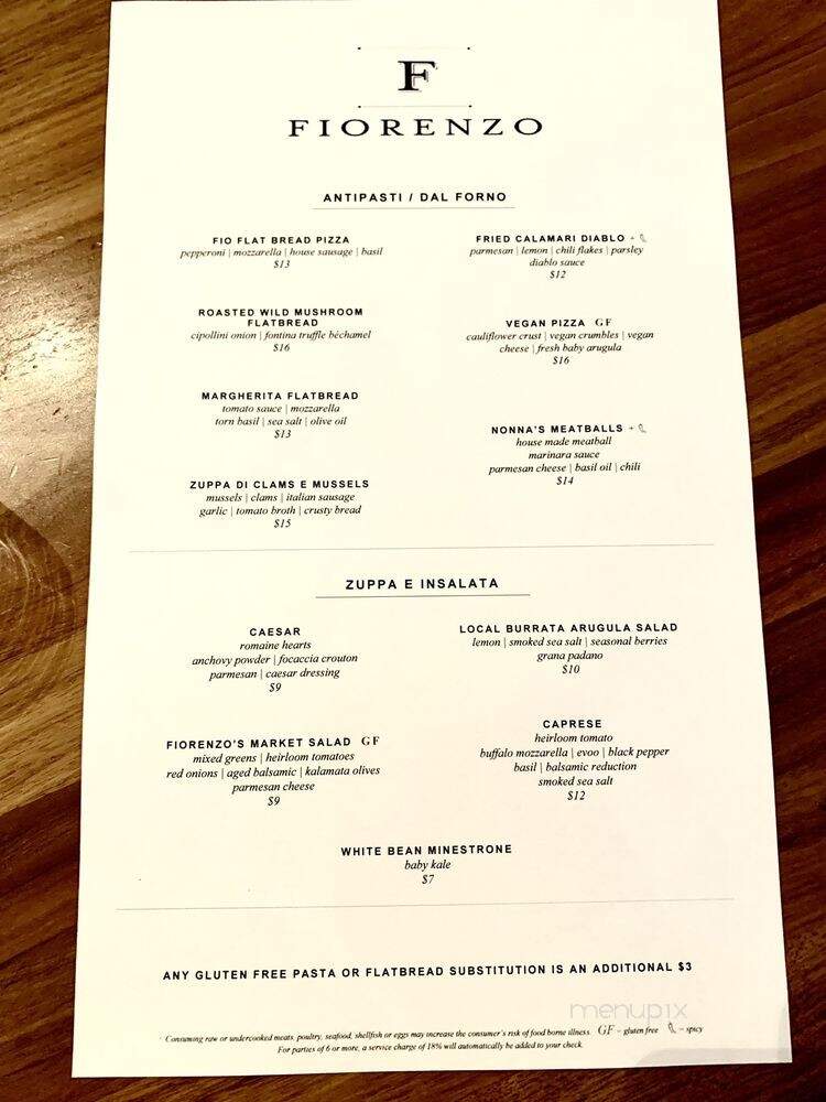 Fiorenzo Italian Steakhouse - Orlando, FL menu_pic