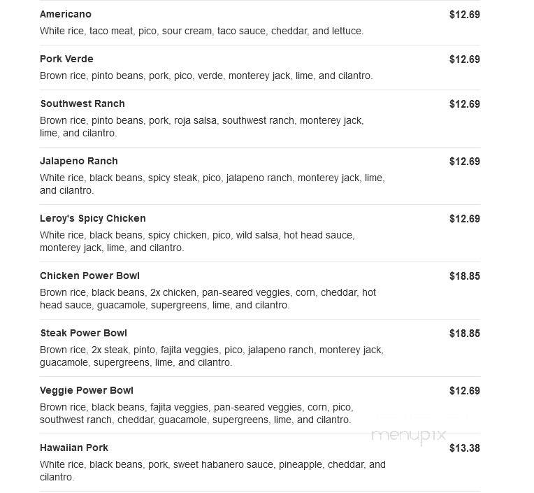 Hot Head Burritos - Mary Esther, FL menu_pic