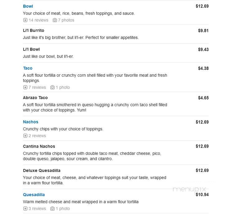 Hot Head Burritos - Mary Esther, FL menu_pic