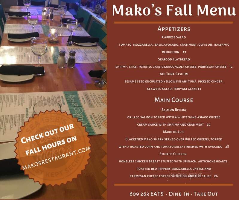 Mako's American Grille - Sea Isle City, NJ menu_pic