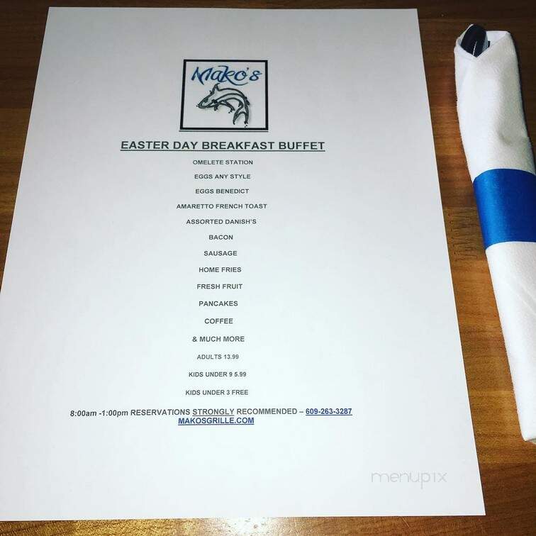 Mako's American Grille - Sea Isle City, NJ menu_pic