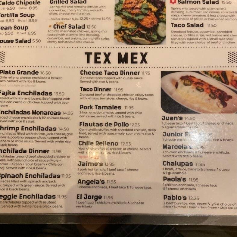 Mena's Tex-Mex Grill - Richardson, TX menu_pic