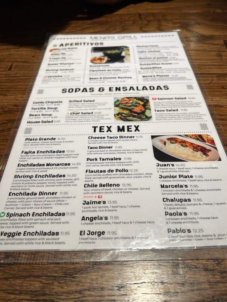 Mena's Tex-Mex Grill - Richardson, TX menu_pic
