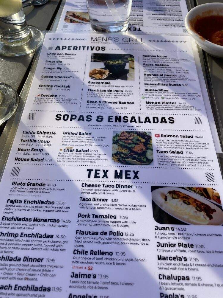 Mena's Tex-Mex Grill - Richardson, TX menu_pic