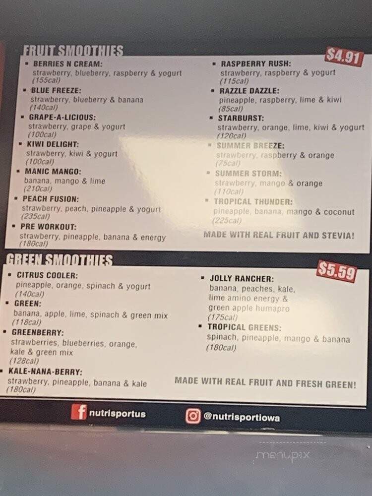 Nutri-Sport & Smoothie - Cedar Rapids, IA menu_pic