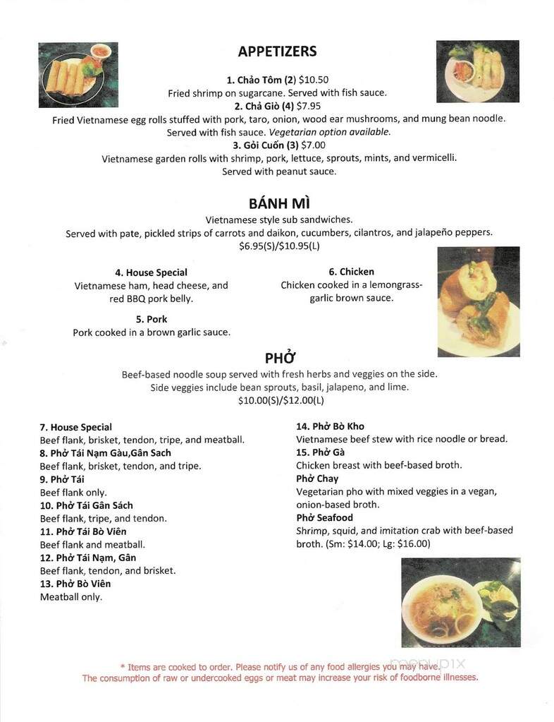 Pho House - Ypsilanti, MI menu_pic