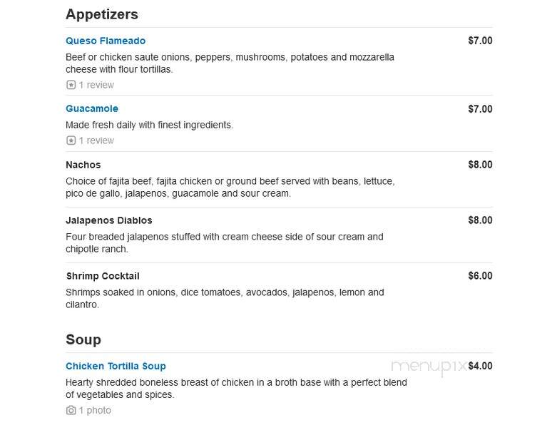 Rivera's - McKinney, TX menu_pic