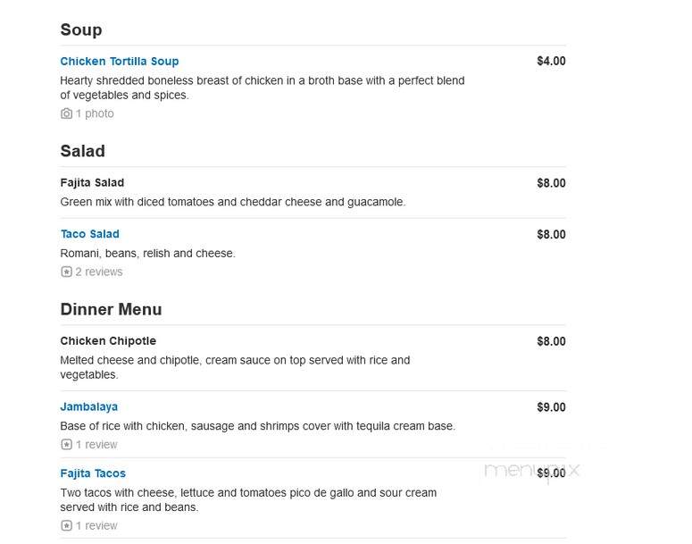 Rivera's - McKinney, TX menu_pic