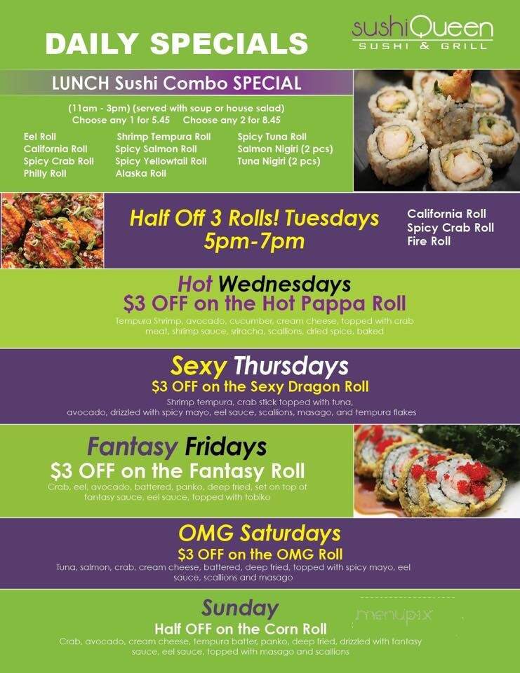 Sushi Queen Sushi & Grill - Concord, NC menu_pic