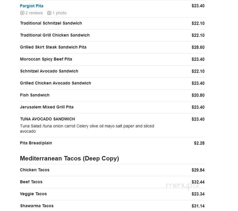 Tavlin - Tenafly, NJ menu_pic