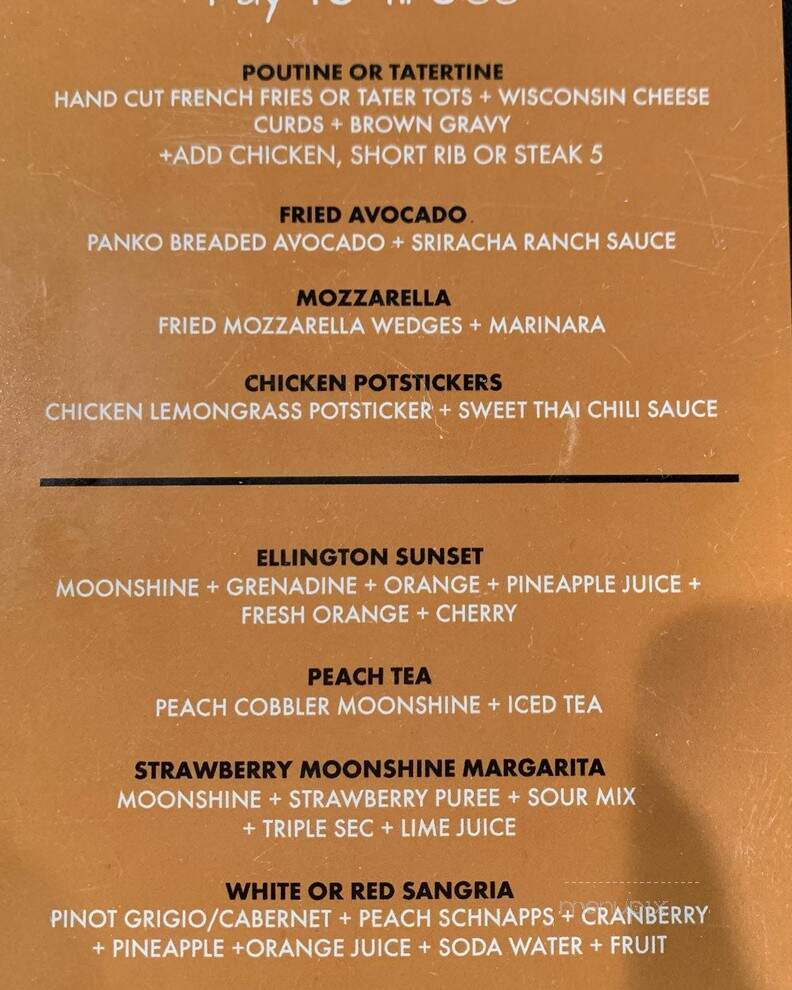 The Hidden Still Resturant and Moonshine Bar - Ellington, CT menu_pic