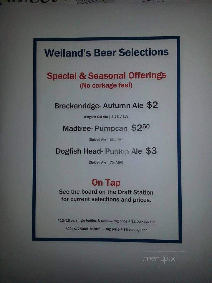 Weiland's Gourmet Market & Catering - Columbus, OH menu_pic