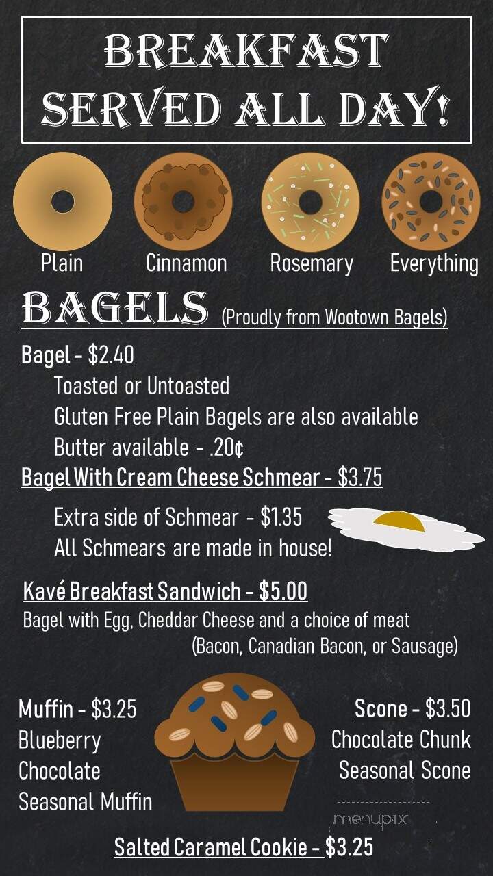 Kave Coffee Bar - Barberton, OH menu_pic
