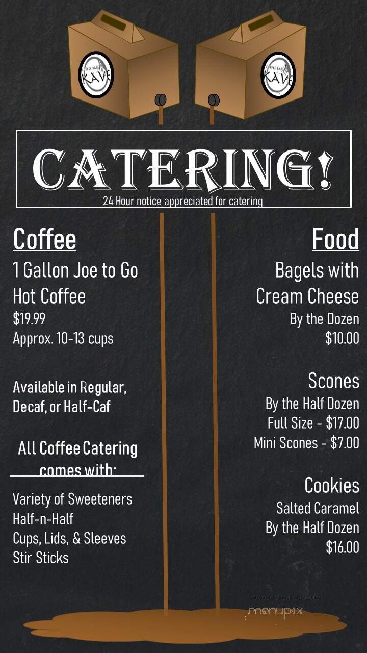 Kave Coffee Bar - Barberton, OH menu_pic