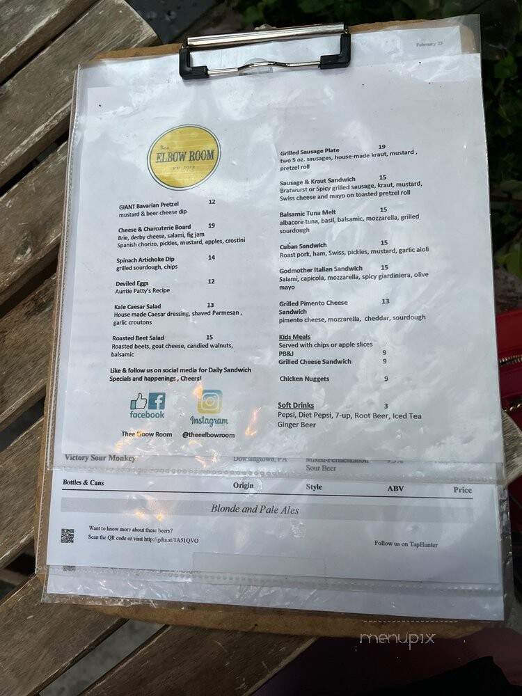 Thee Elbow Room - Montrose, CA menu_pic