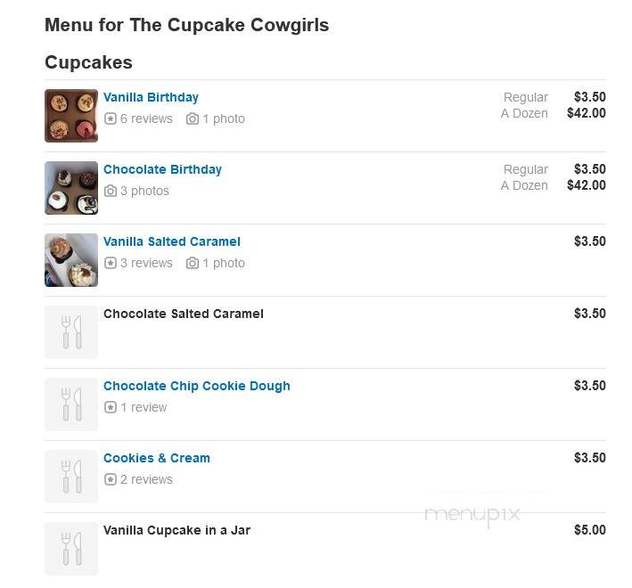 The Cupcake Cowgirls - Cypress, TX menu_pic