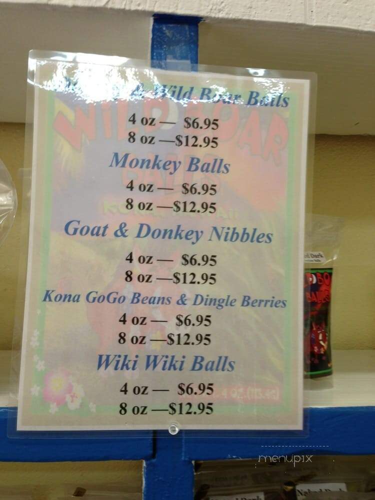 Original Donkey Balls Chocolate Factory - Kealakekua, HI menu_pic