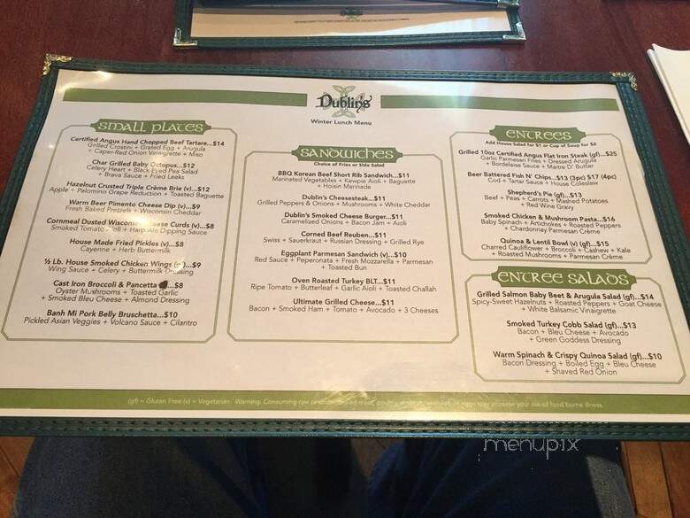 Dublin's - West Bend, WI menu_pic