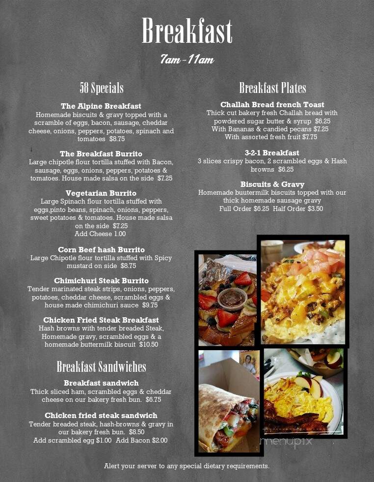 Stewart's 58 Drive In - Oakridge, OR menu_pic