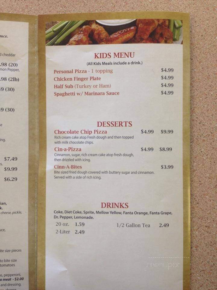 Tony's Pizza and Subs - Piedmont, SC menu_pic