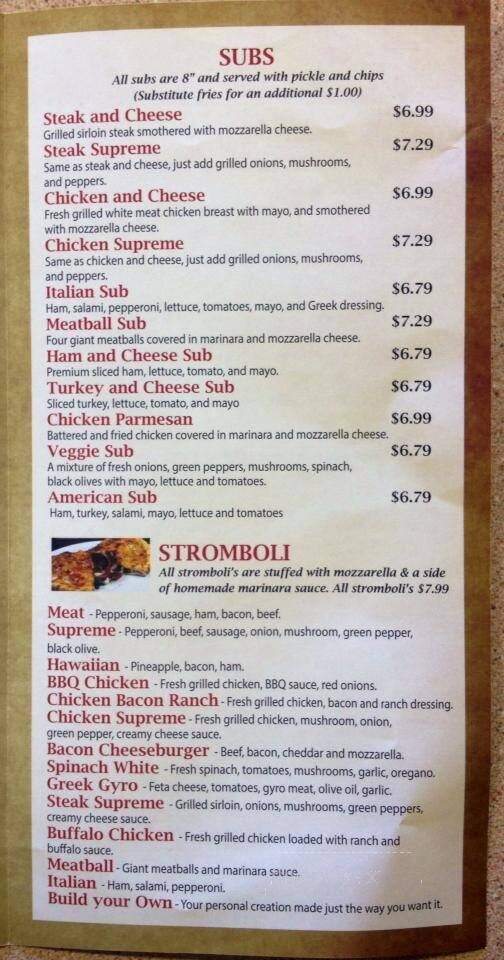 Tony's Pizza and Subs - Piedmont, SC menu_pic