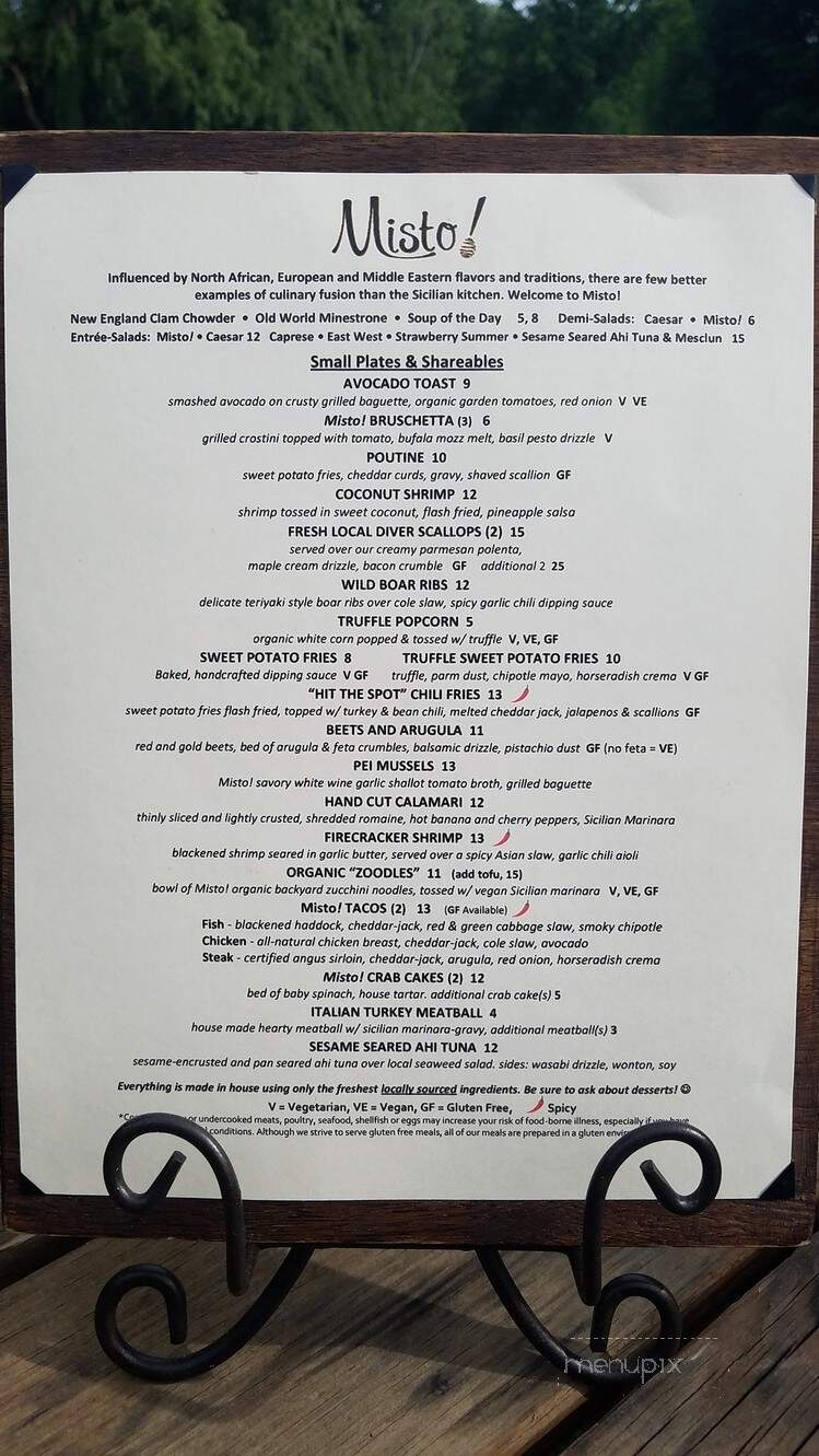 Misto! Cafe. Bar. Bistro. - Kittery, ME menu_pic