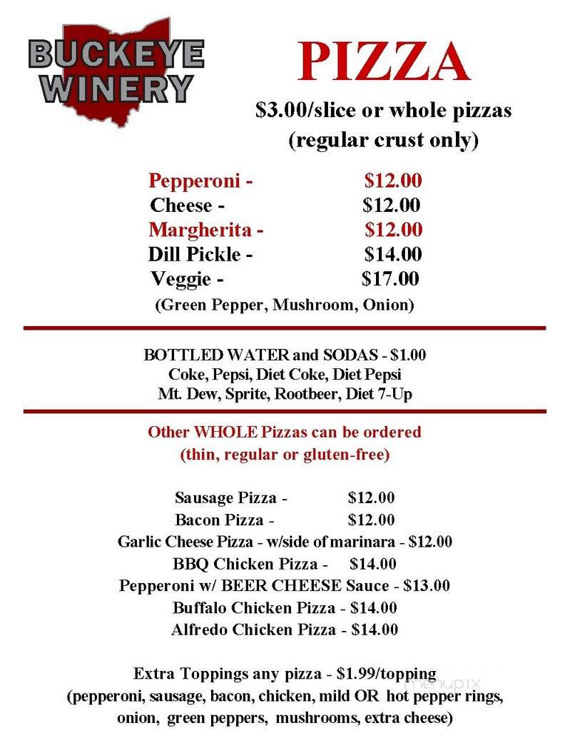 Buckeye Winery - Newark, OH menu_pic