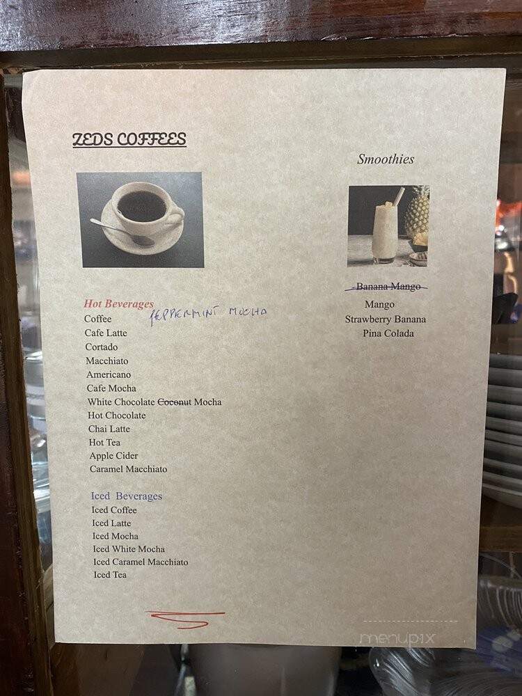 Zed's Cafe - Silver Spring, MD menu_pic