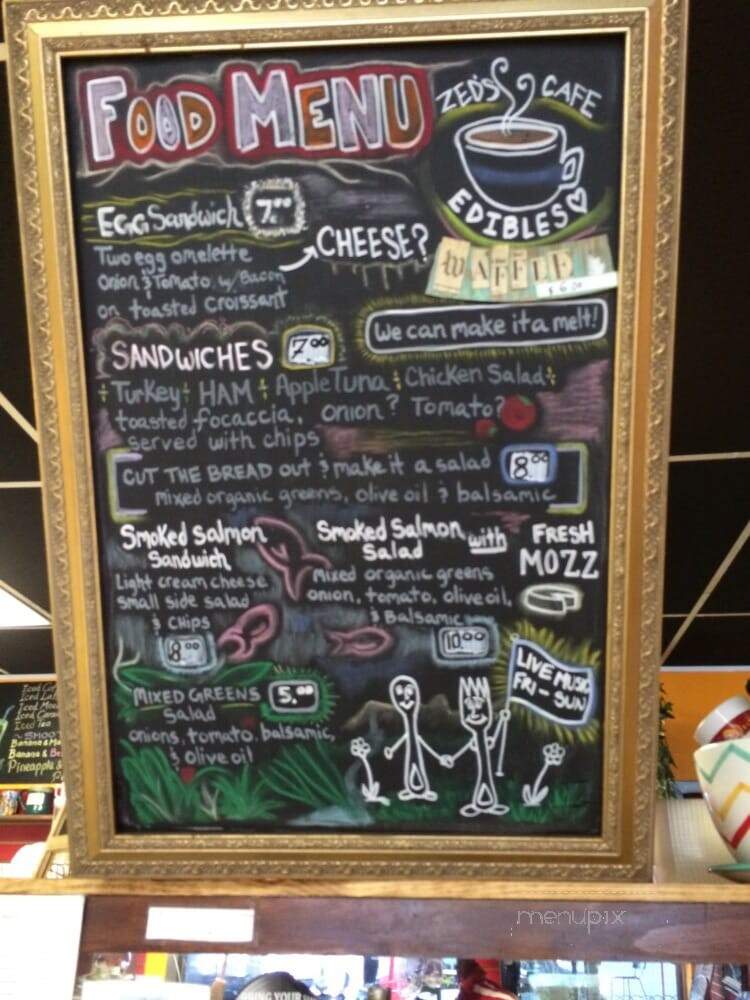 Zed's Cafe - Silver Spring, MD menu_pic