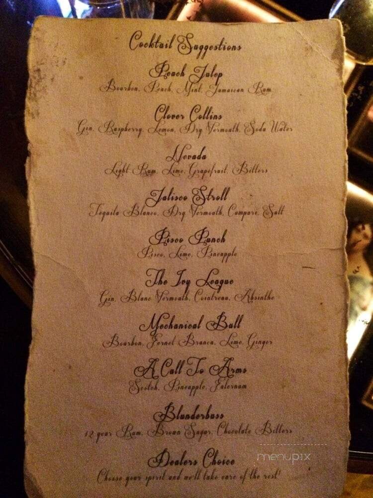 Noble Experiment - San Diego, CA menu_pic
