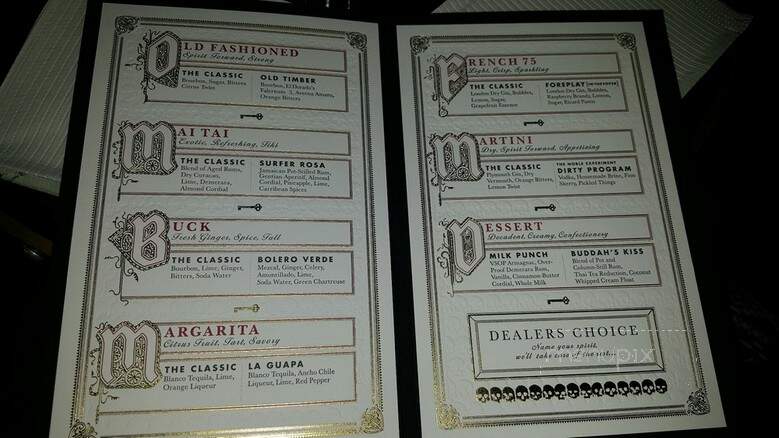 Noble Experiment - San Diego, CA menu_pic