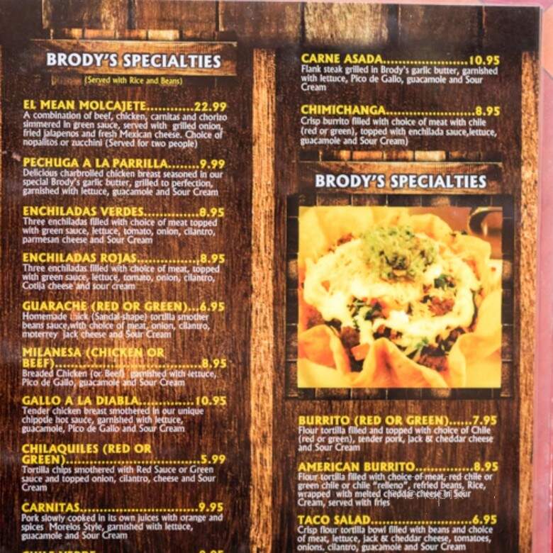 Brody's Mexican Restaurant - Cedar City, UT menu_pic