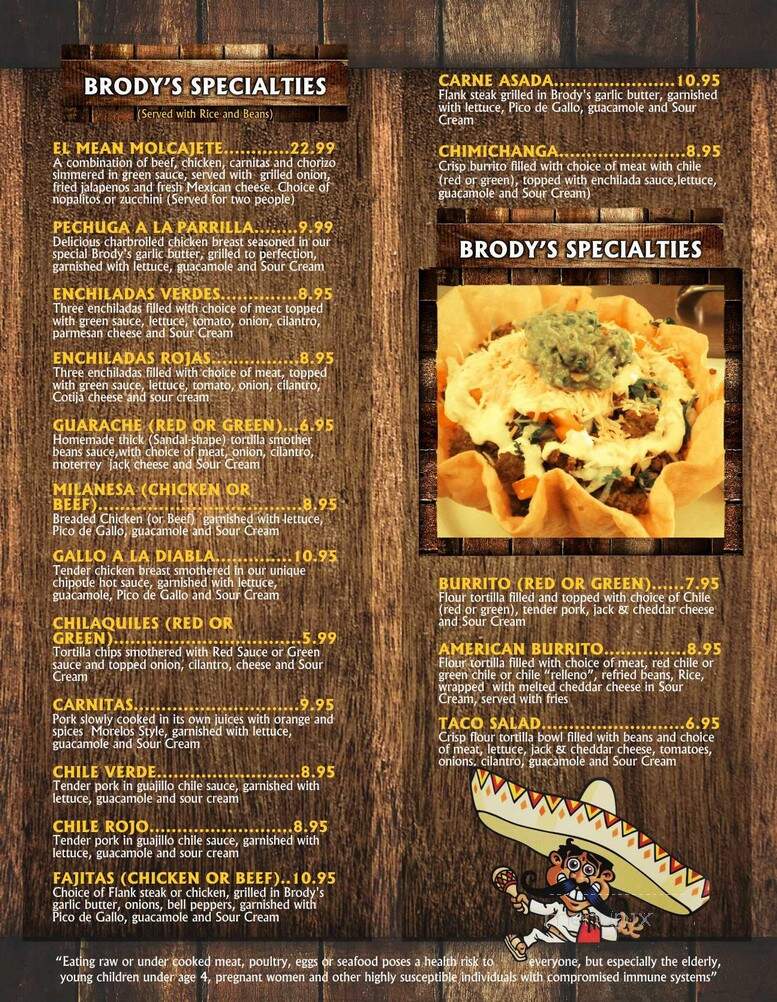 Brody's Mexican Restaurant - Cedar City, UT menu_pic