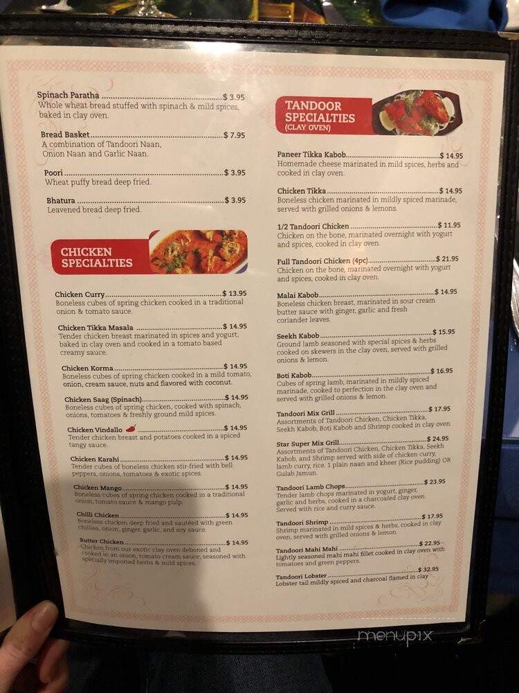 Star of India - Peachtree City, GA menu_pic