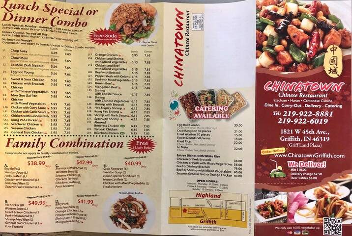 Chinatown Chinese Restaurant - Griffith, IN menu_pic
